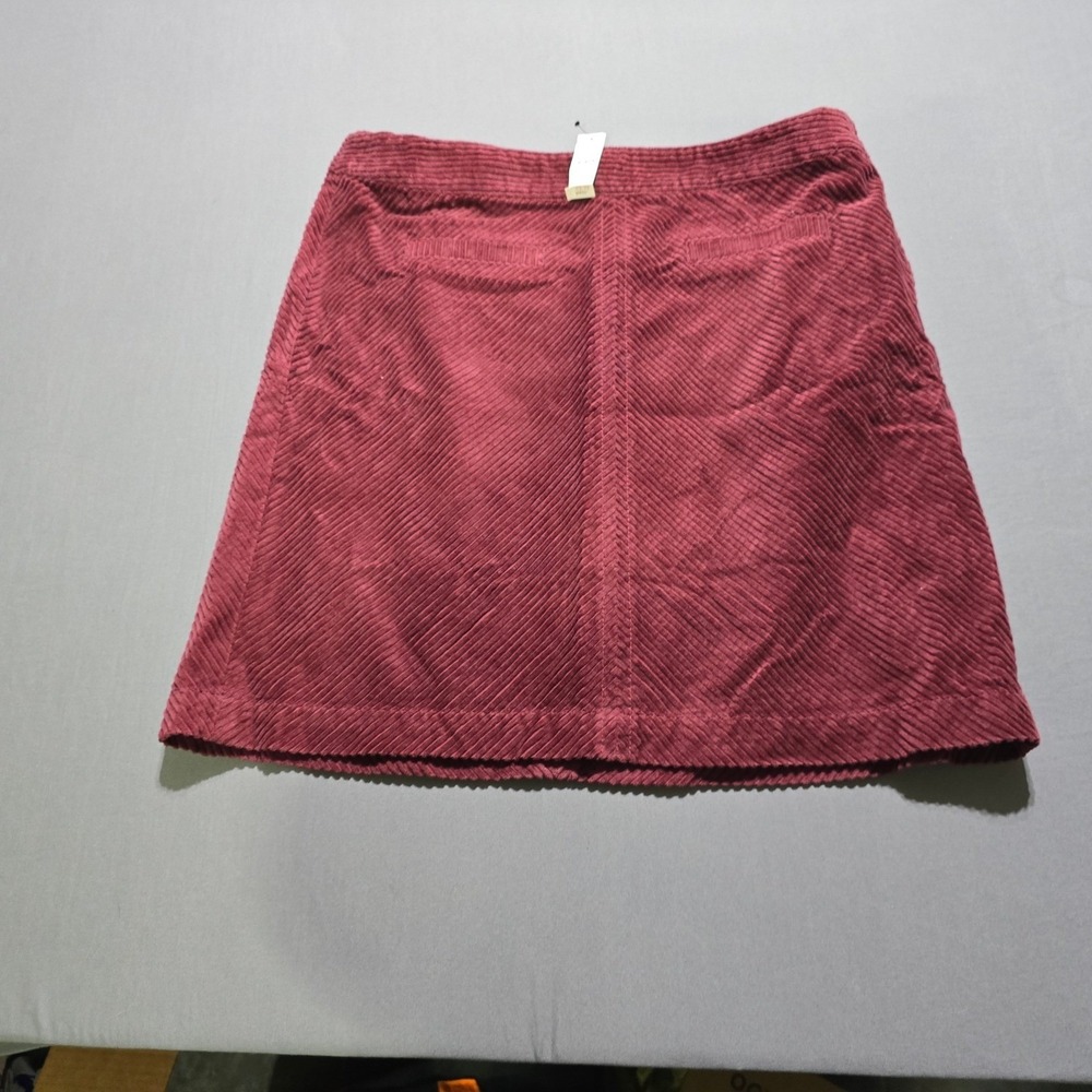 new Talbots Petite Corduroy A-Line Skirt Burgundy Size 16P